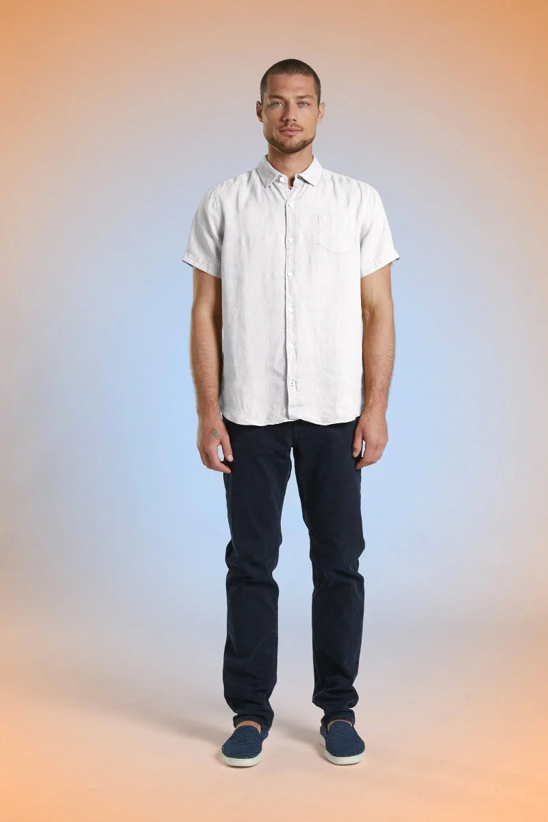 Chemise manches courtes en lin CALYPSO - Image 2