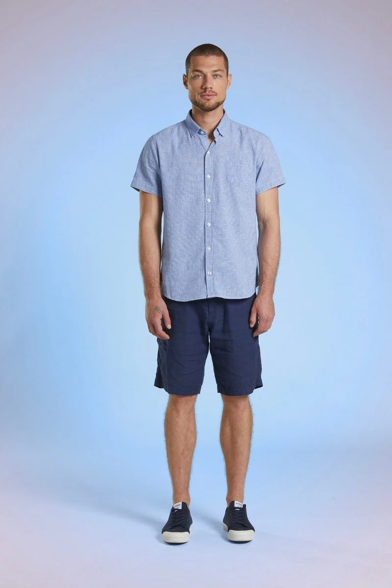 Chemise en coton/lin pied de puce CALYPSO - Image 5