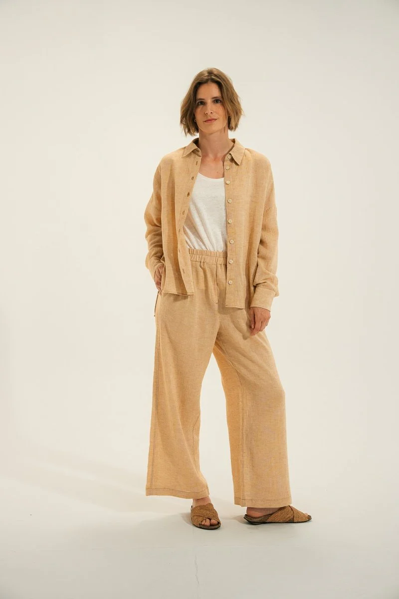 Chemise en coton et lin armuré CHARME