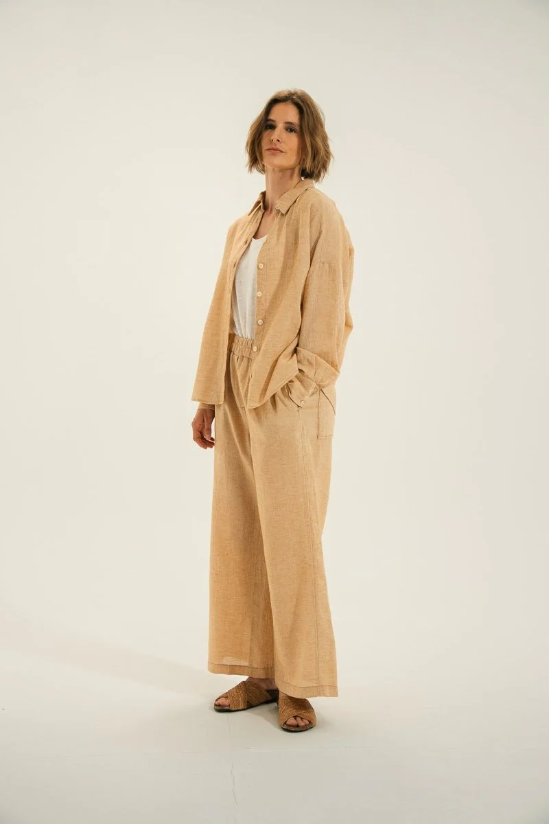 Chemise en coton et lin armuré CHARME - Image 3