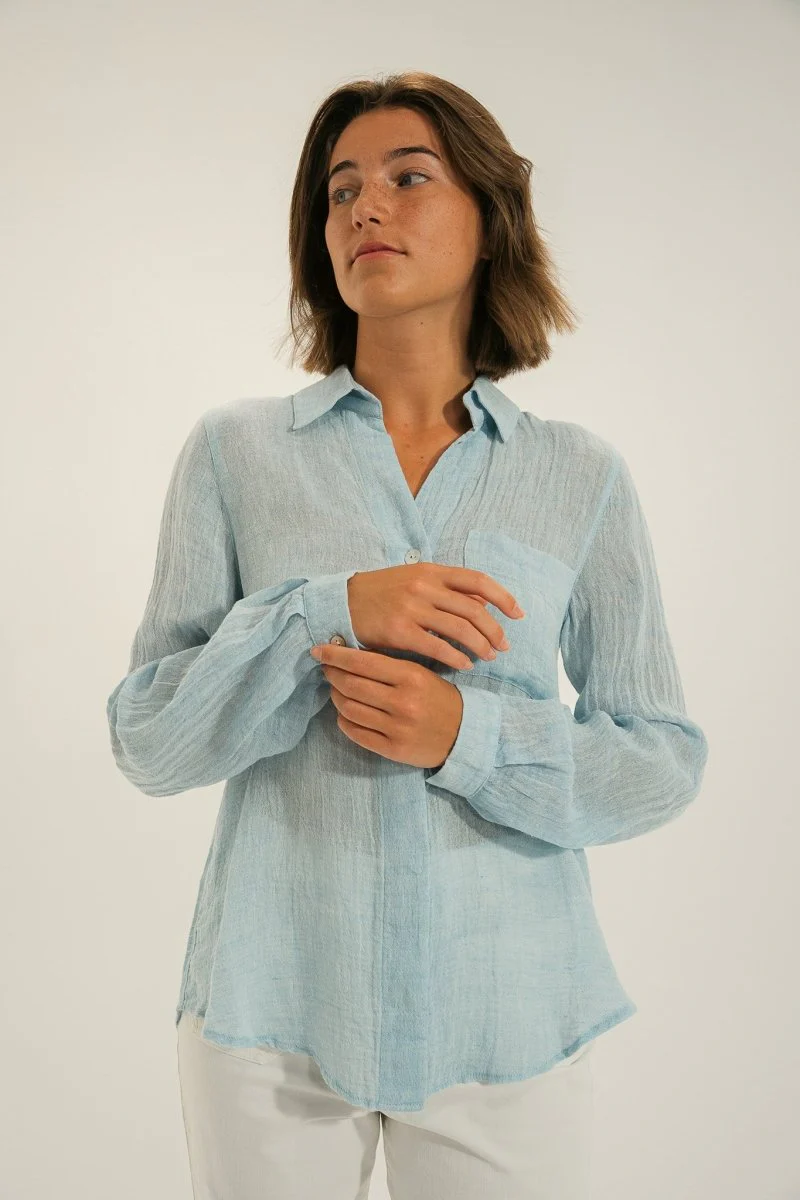 Chemise en lin gaufré CYCLADE