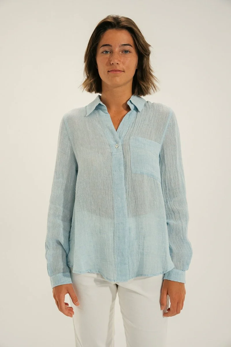 Chemise en lin gaufré CYCLADE - Image 2