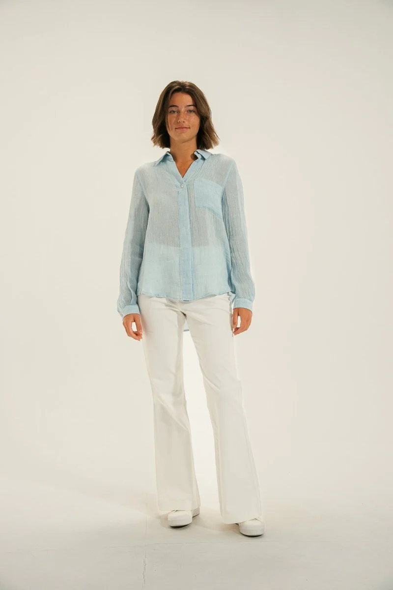 Chemise en lin gaufré CYCLADE - Image 3