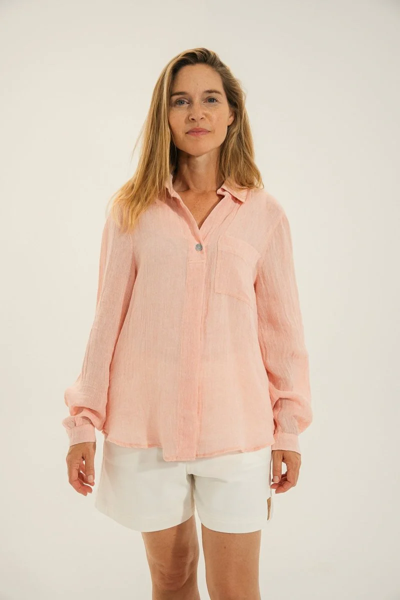 Chemise en lin gaufré CYCLADE - Image 2