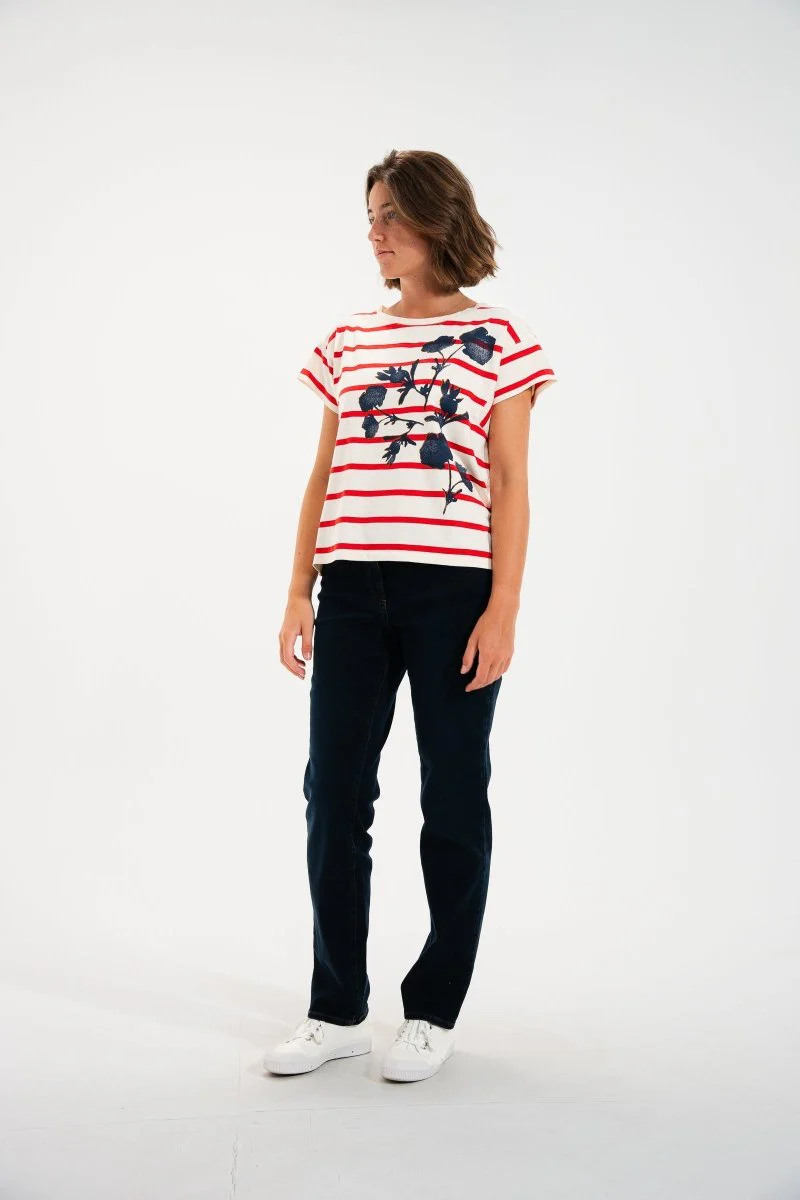 Tshirt marinière avec broderie et sérigraphie MIKA - Image 4