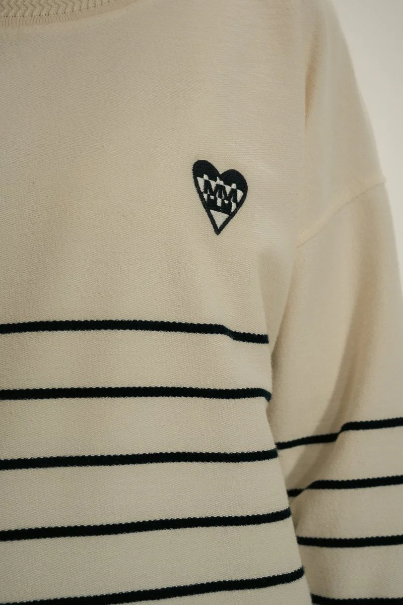 Sweat rayé broderie cœur MIKELI - Image 5