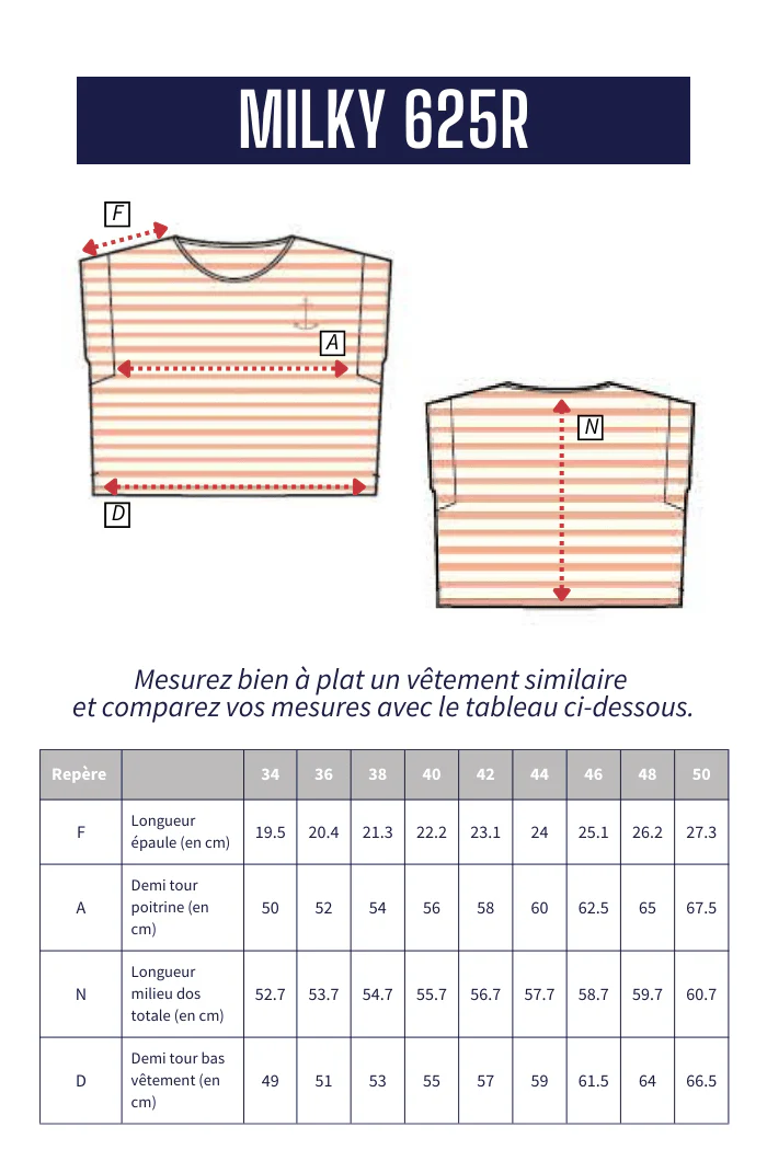 Tshirt rayé avec broderie MILKY. - Image 5
