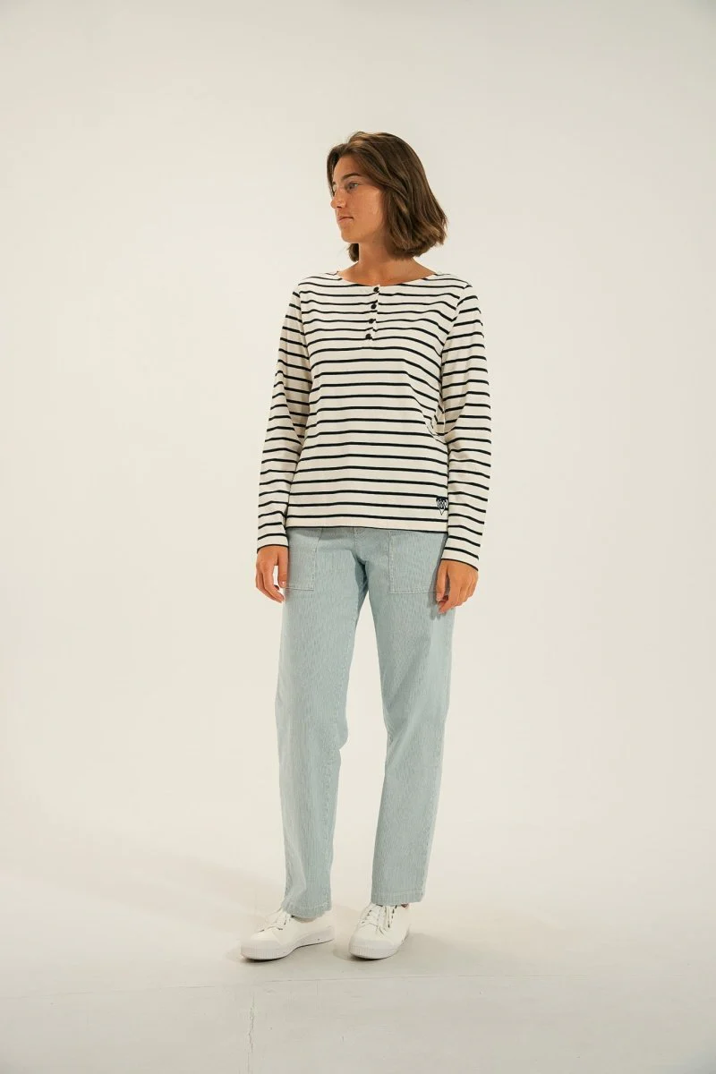 Tshirt rayé avec patte boutonnée MISTRAL - Image 3