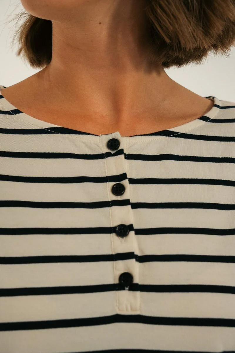 Tshirt rayé avec patte boutonnée MISTRAL - Image 6