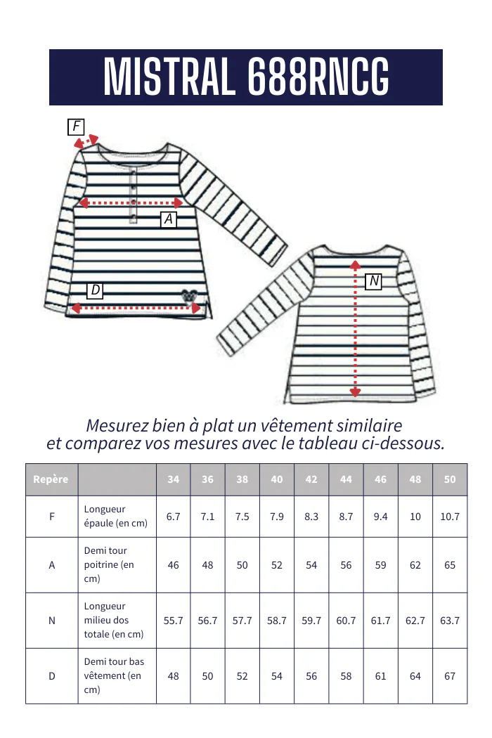 Tshirt rayé avec patte boutonnée MISTRAL - Image 7