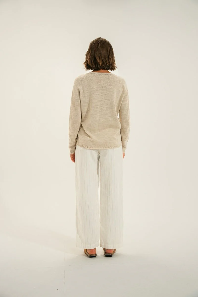 Pantalon en lin rayé PIANA - Image 3