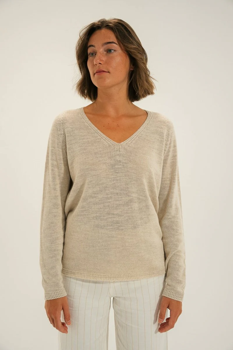Pantalon en lin rayé PIANA - Image 4