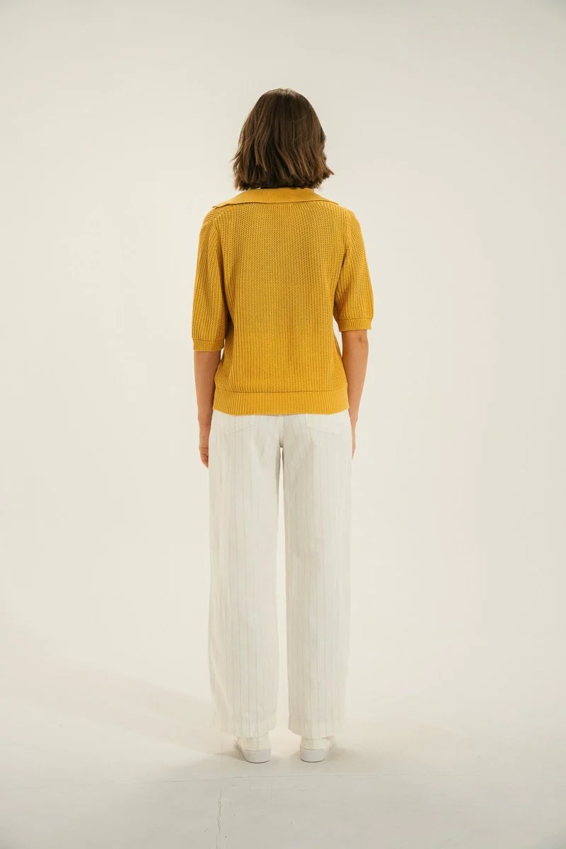 Pull col vareuse tricotage fantaisie TAVIRA - Image 3