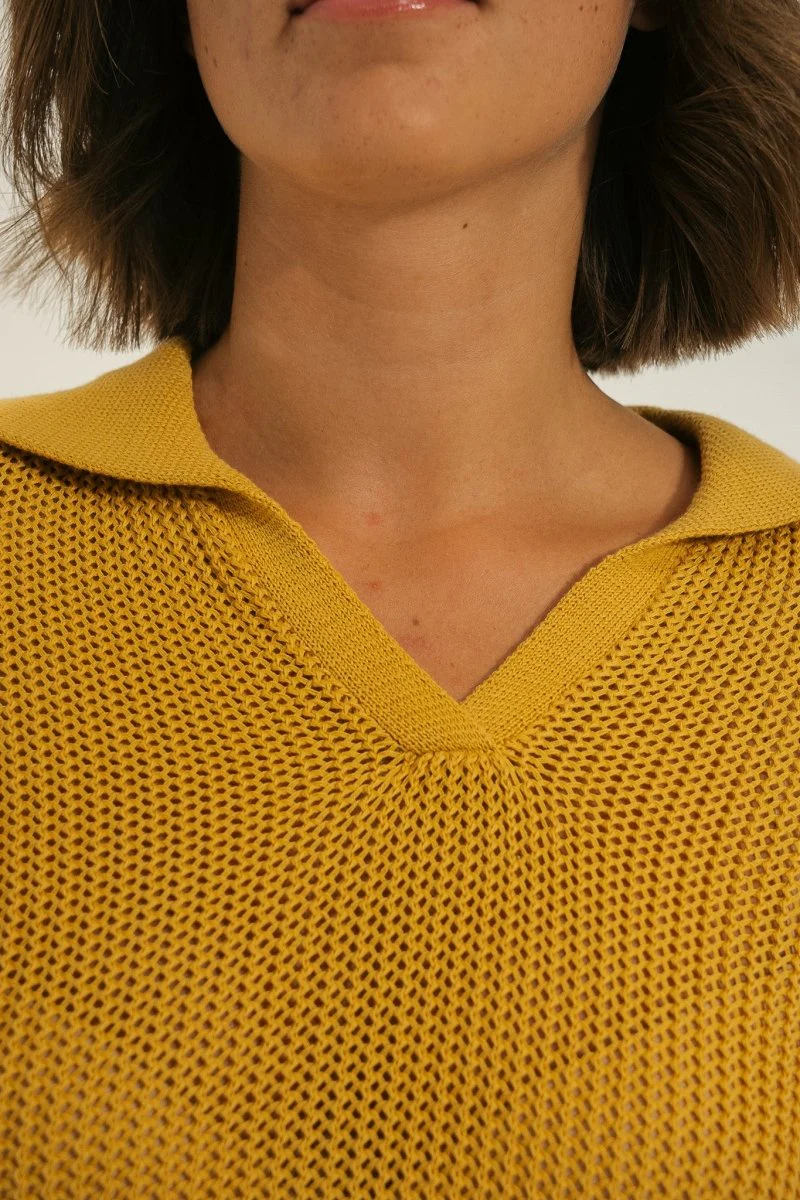 Pull col vareuse tricotage fantaisie TAVIRA - Image 4
