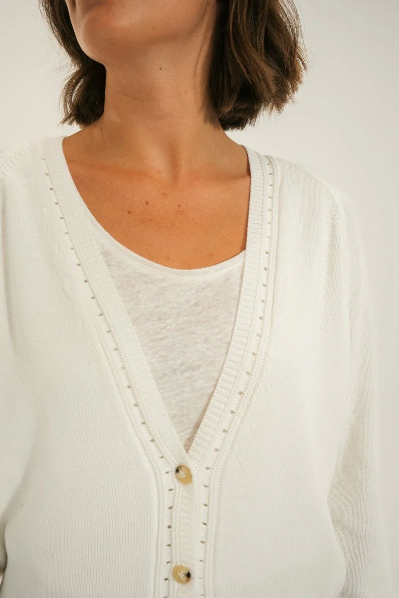 Cardigan boutonné encolure V TAZA - Image 5