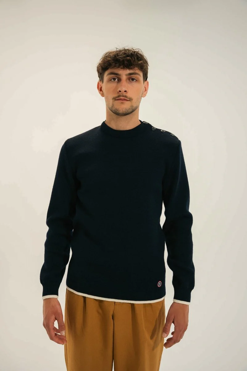 Pull marin MIXTE en laine vierge TIDES - Image 3