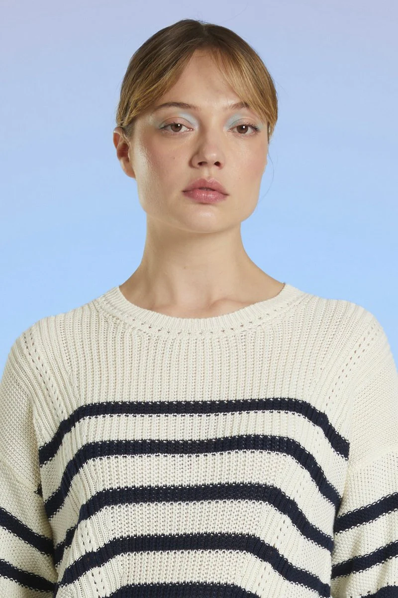 Pull rayé tricotage fantaisie TOLKA