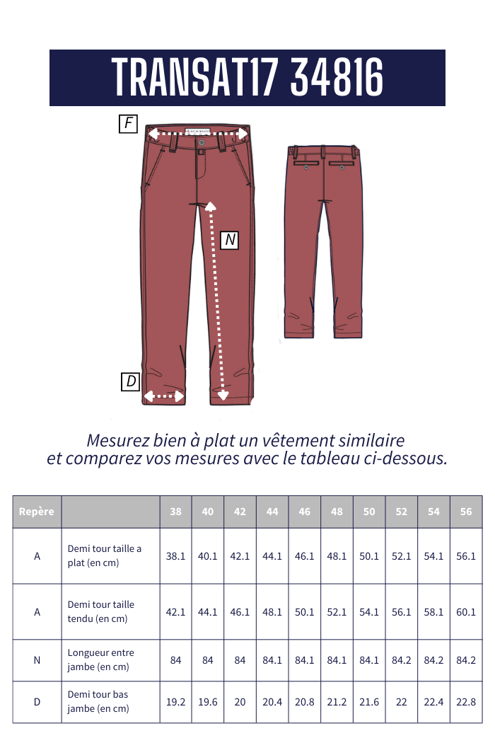 Pantalon élastiqué toile pigmentaire TRANSAT. - Image 5