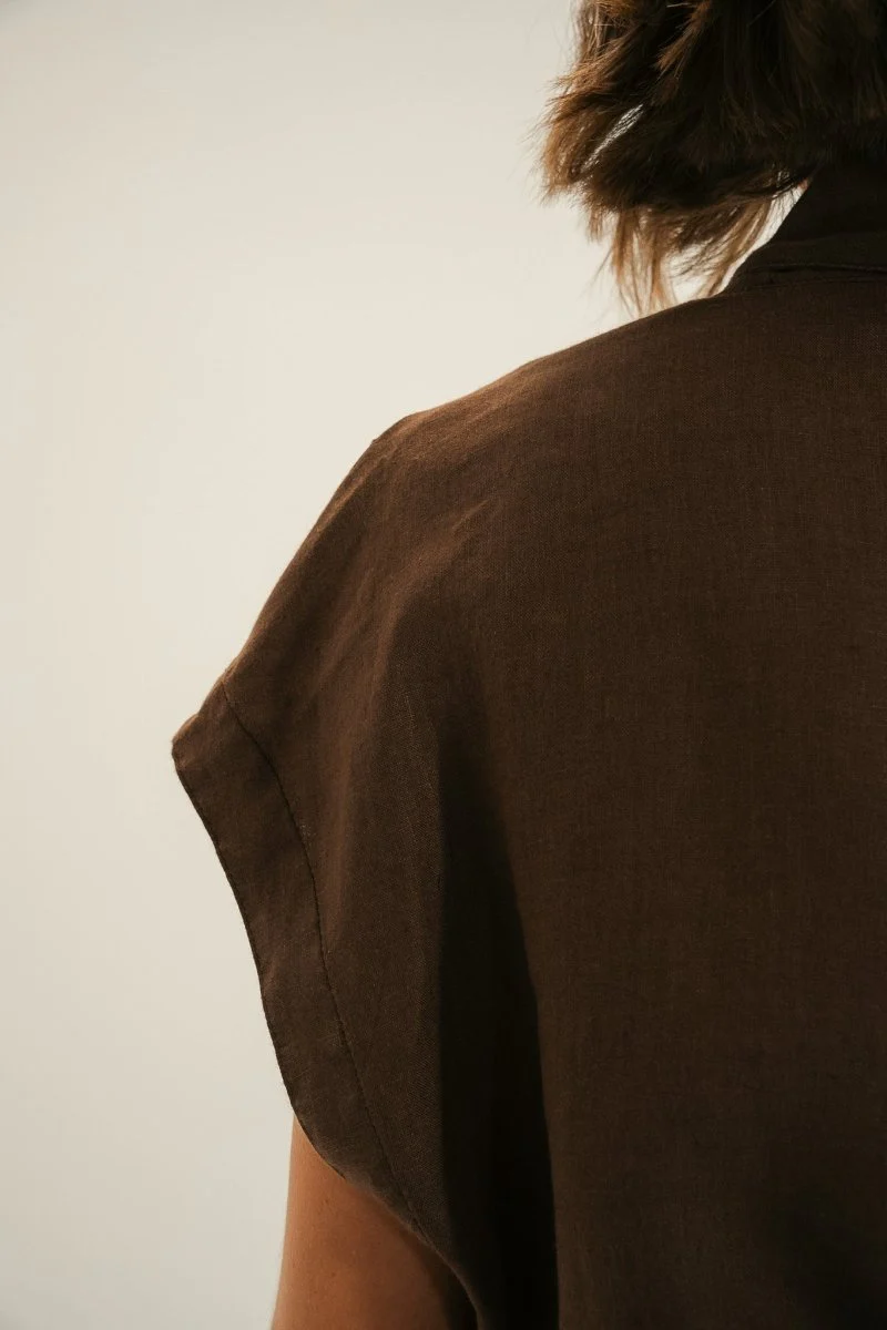 veste en lin sans manches VOLTA - Image 8